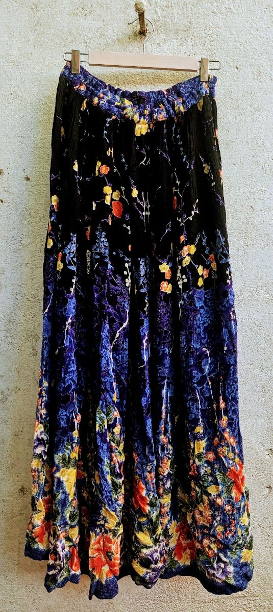 Falda larga india vintage boho floral