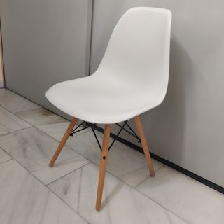 Silla escritorio blanca - madera