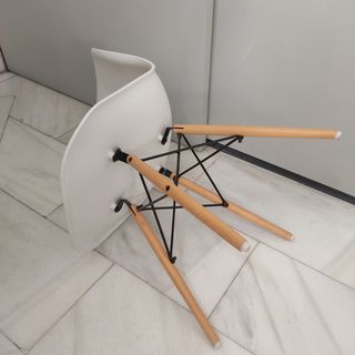 Silla escritorio blanca - madera