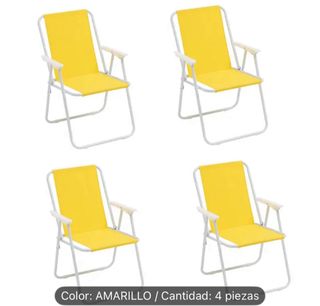 2 Sillas Plegables Amarillas NUEVAS