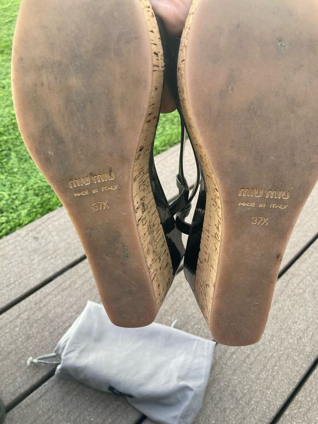 Sandalias Miu Miu - Cuña Negra