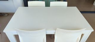 Mesa Comedor 4 Sillas - Blanco