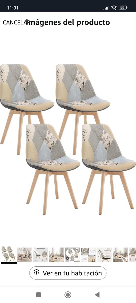 ✅2 o 4 Sillas Comedor Patchwork nuevas