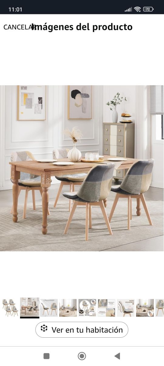 ✅2 o 4 Sillas Comedor Patchwork nuevas