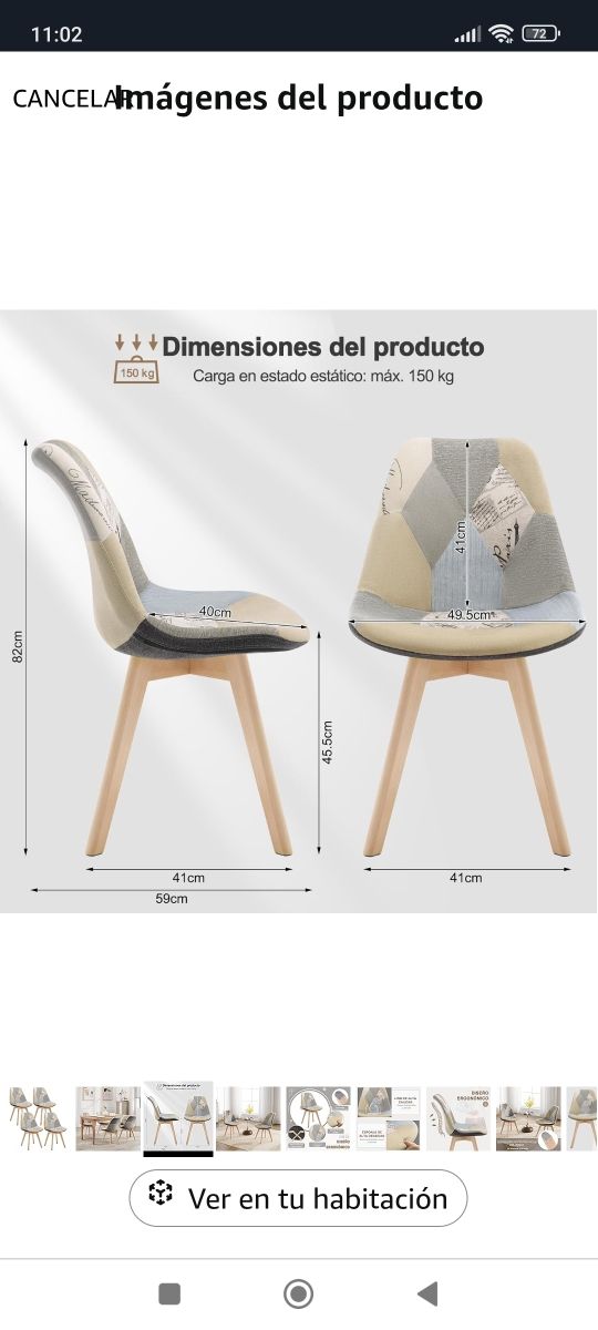 ✅2 o 4 Sillas Comedor Patchwork nuevas
