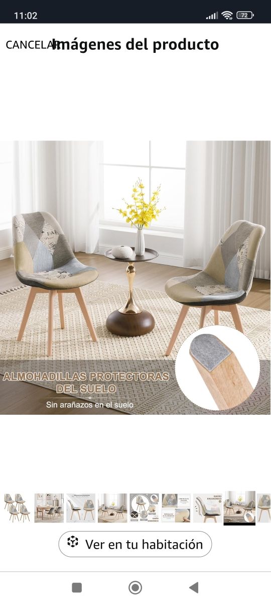 ✅2 o 4 Sillas Comedor Patchwork nuevas