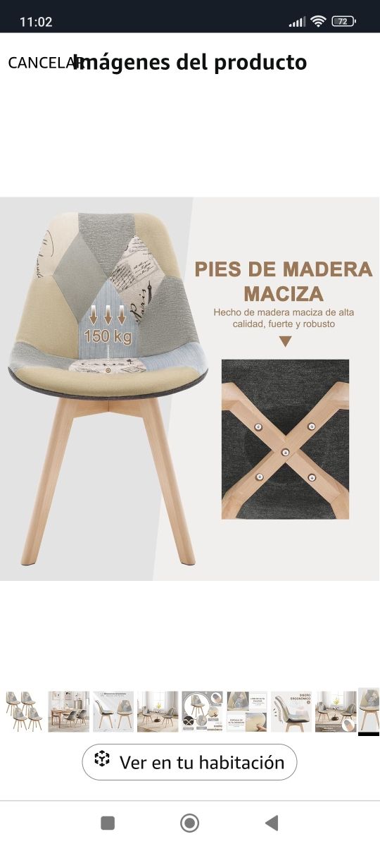 ✅2 o 4 Sillas Comedor Patchwork nuevas