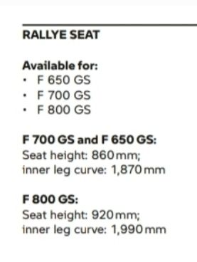 Asiento rallie BMW F650GS, F700GS, F800GS