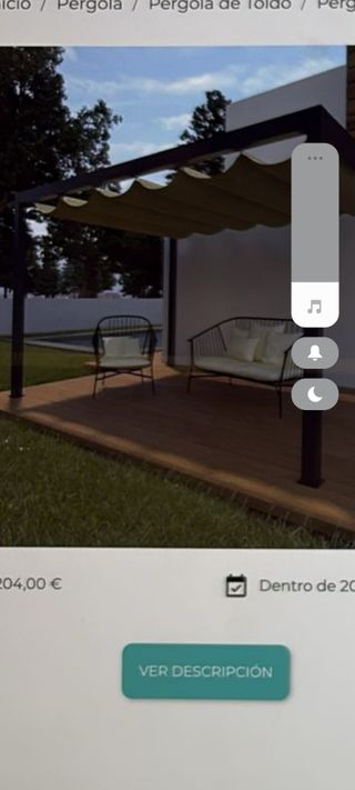 Pergola de Aluminio y toldo