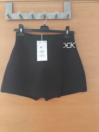Falda pantalón Bershka negra - talla S