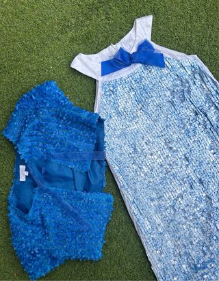 Vestido niña azul lentejuelas