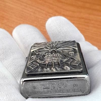 Zippo Calavera Grabado Relieve