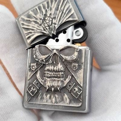 Zippo Calavera Grabado Relieve