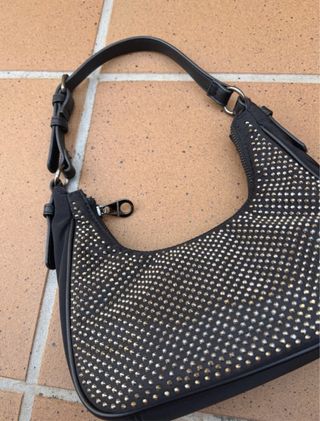 Bolso Stradivarius negro c/pedreria