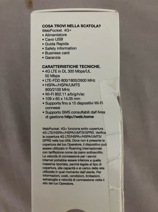 WebPocket Modem 4G+ Wi-Fi portatile