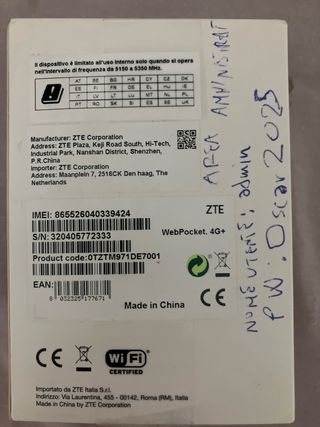 WebPocket Modem 4G+ Wi-Fi portatile