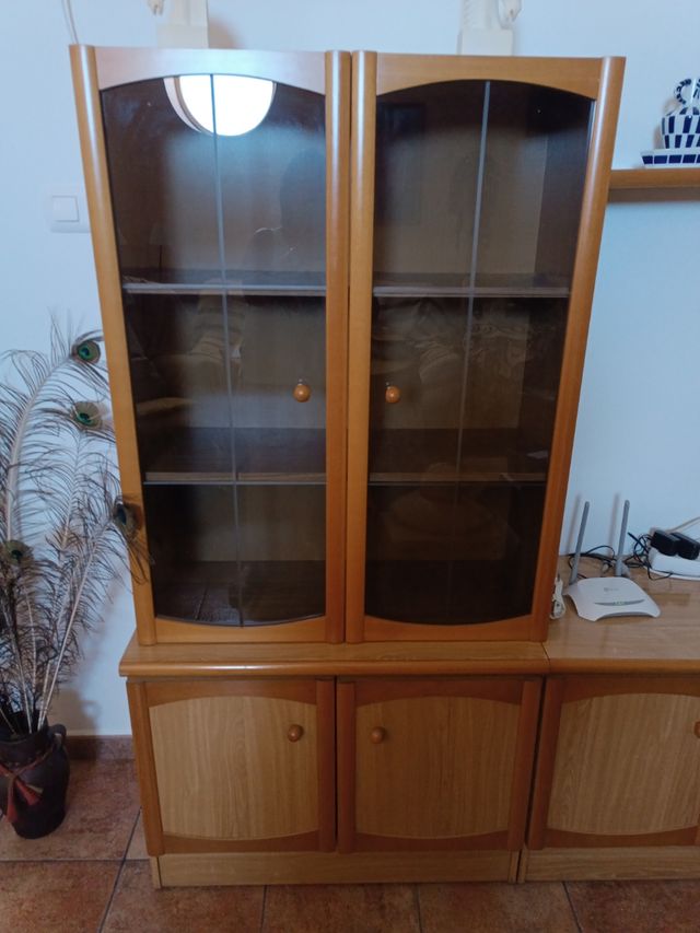 Mueble modular madera-vidrio