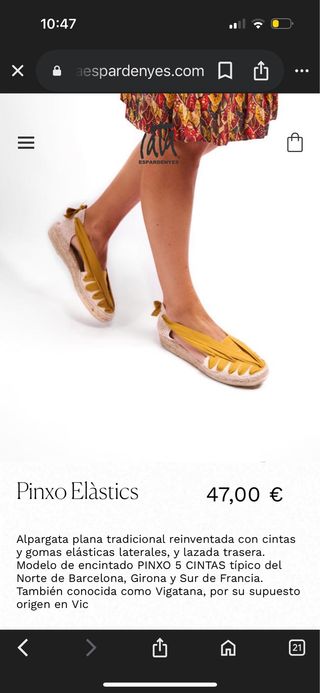 Alpargatas con cintas, talla 42