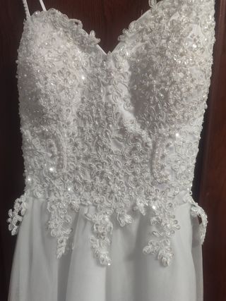 Vestido novia corto blanco
Diadema de regalo 