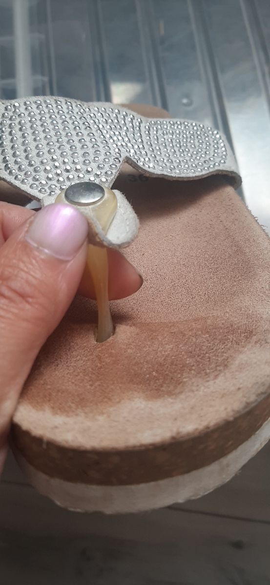 Infradito Easywalk 36 pelle bianco argento