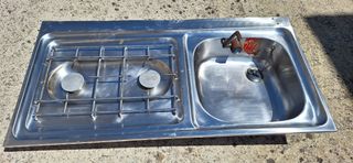 Cocina y fregadero inox para camper
