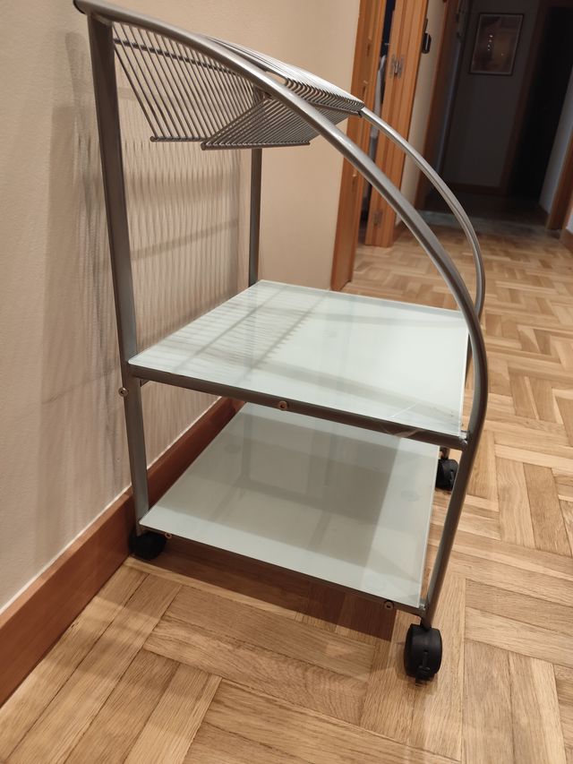 Estanteria CD metalica y cristal