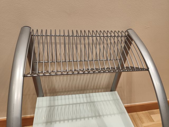 Estanteria CD metalica y cristal