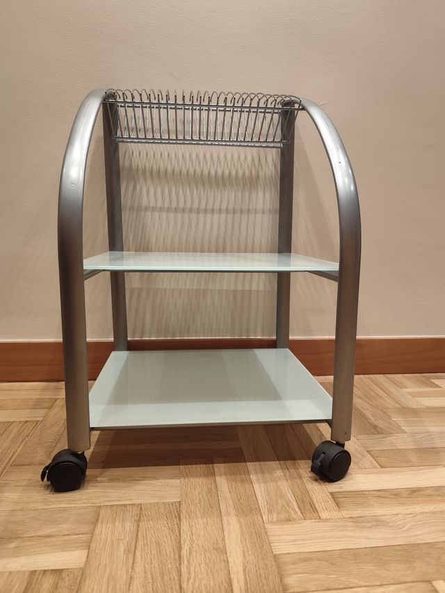 Estanteria CD metalica y cristal