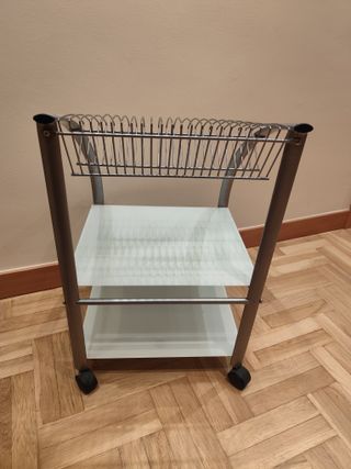 Estanteria CD metalica y cristal