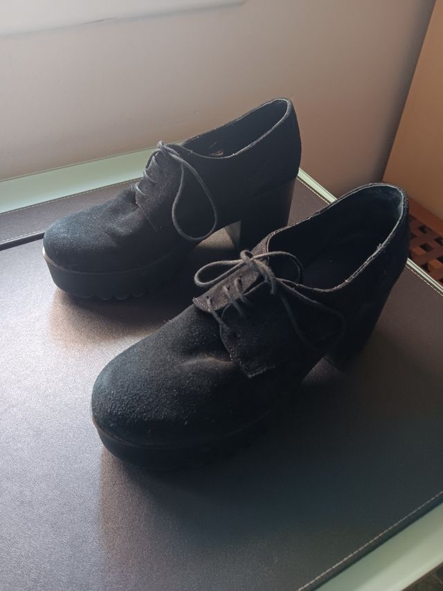 Zapatos ante negros plataforma