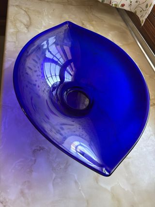 Cuenco azul de cristal