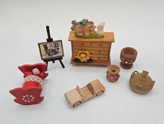 Miniature Set Casa Bambole Legno