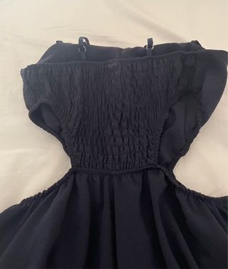 Vestido corto negro - Falda pantalón