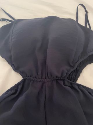 Vestido corto negro - Falda pantalón