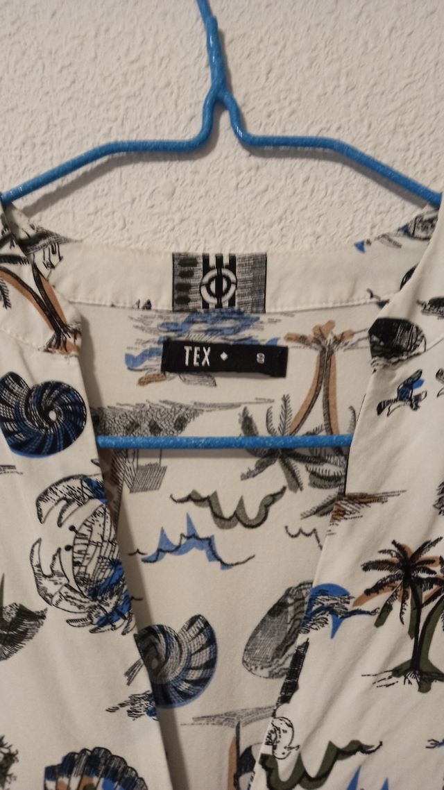 Vestido blanco y azul verano