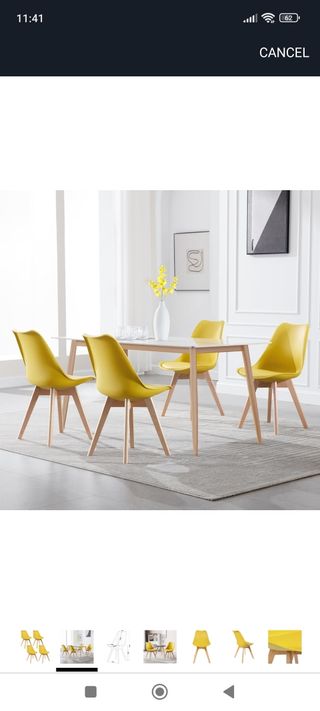 2 o 4 nuove sedie da pranzo gialle da cucina
