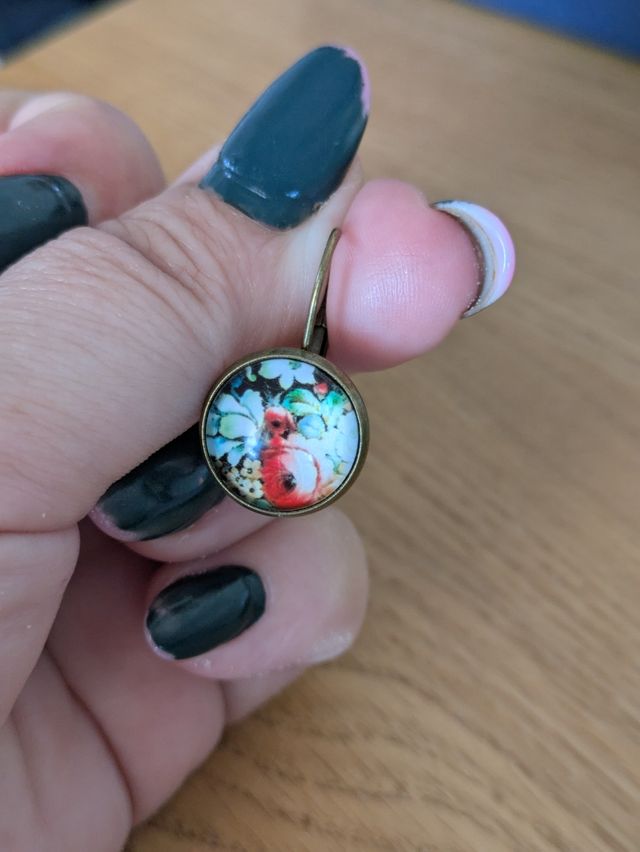 Pendientes rojos florales vintage