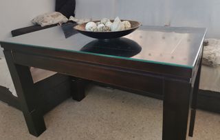 Mesa centro madera elevable