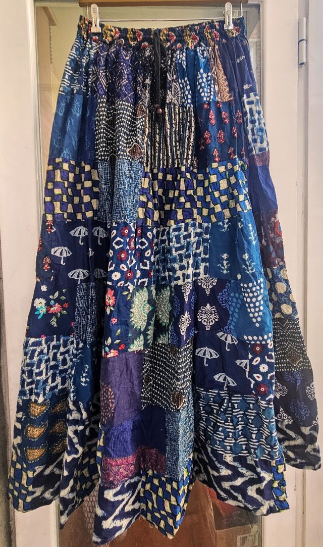 Falda india sari patchwork boho vintage