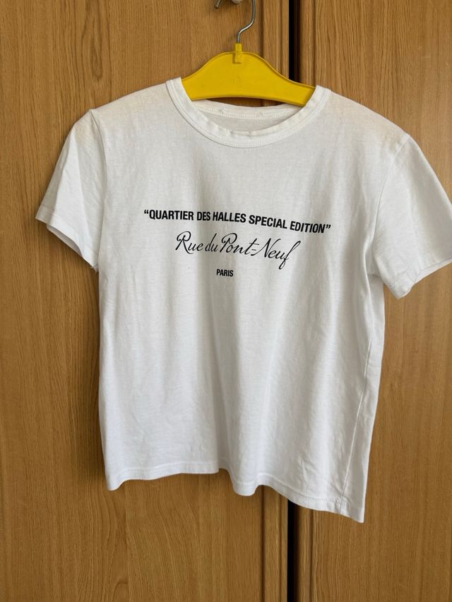 Camiseta Zara blanca - Rue du Pont Neuf