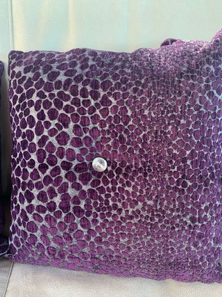 Cojines terciopelo morado-plata