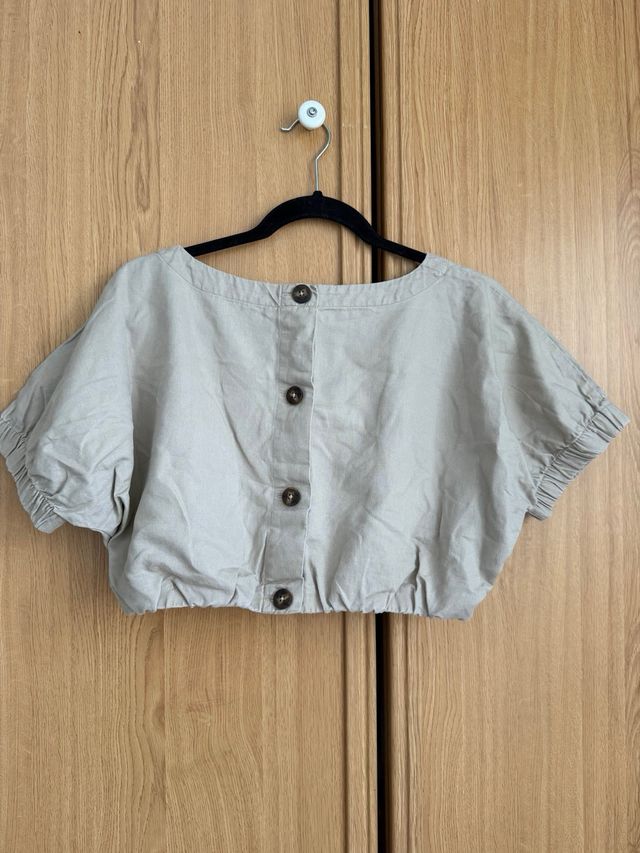 Top corto Zara beige