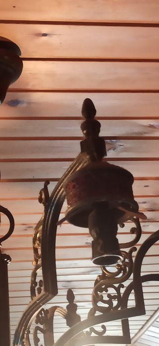 Lampadario vintage metallo-vetro