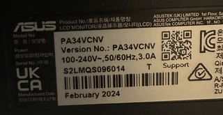 Monitor ASUS ProArt 34” Curvo Ultrawide -REPARAR-