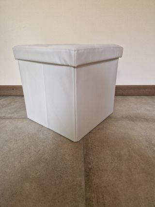 Pouf contenitore bianco