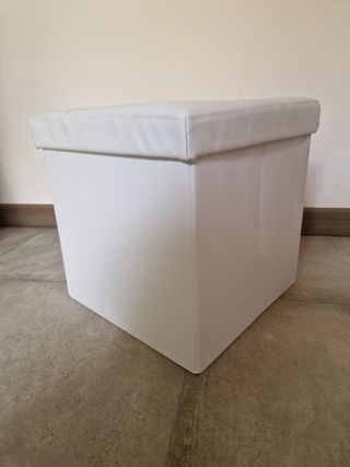 Pouf contenitore bianco