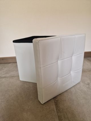 Pouf contenitore bianco