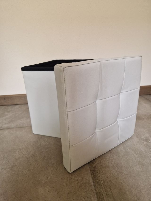 Pouf contenitore bianco
