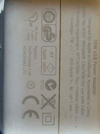 Cargador Apple 10W, adaptador de corriente