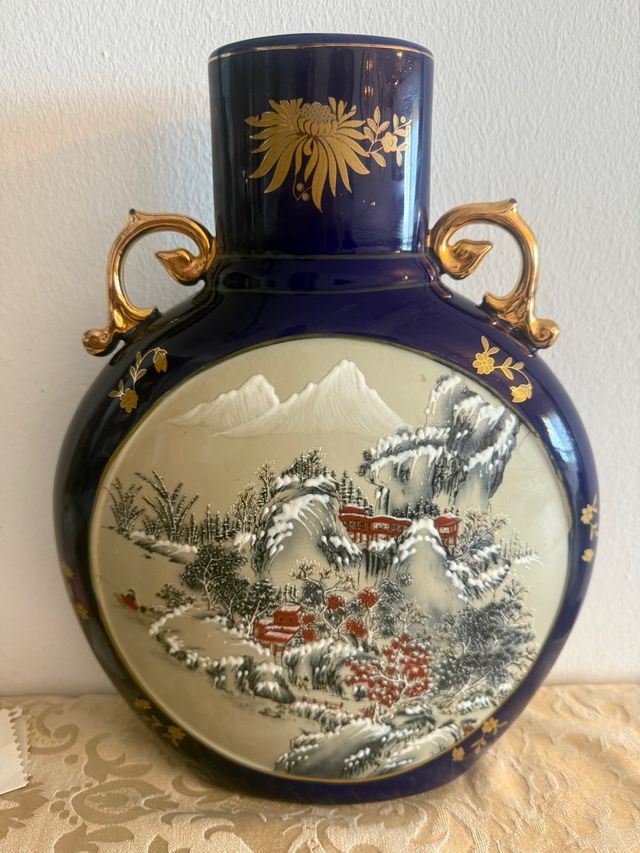 Jarrón Vintage Japonés Porcelana